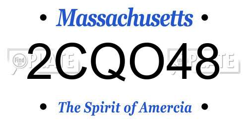 2CQO48 Massachusetts License Plate
