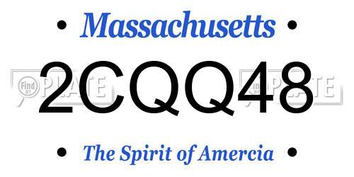 2CQQ48 Massachusetts License Plate