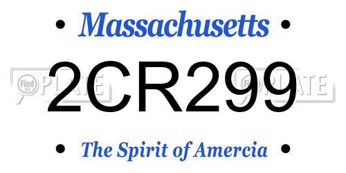 2CR299 Massachusetts License Plate
