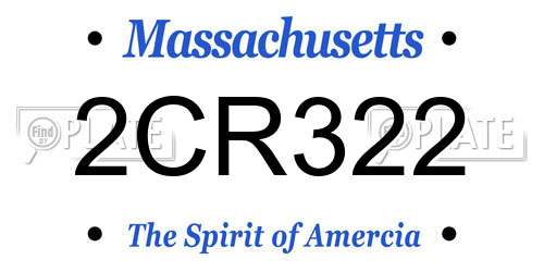2CR322 Massachusetts License Plate