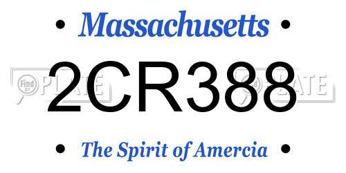 2CR388 Massachusetts License Plate