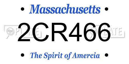 2CR466 Massachusetts License Plate