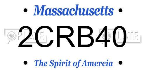 2CRB40 Massachusetts License Plate