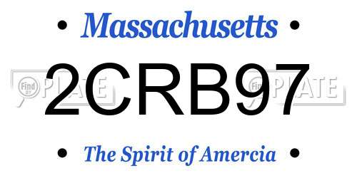 2CRB97 Massachusetts License Plate