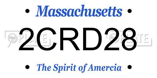 2CRD28 Massachusetts License Plate