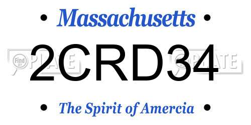 2CRD34 Massachusetts License Plate