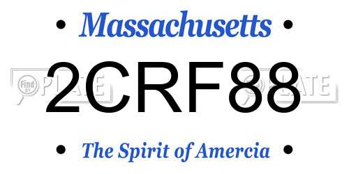 2CRF88 Massachusetts License Plate
