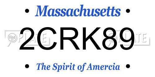 2CRK89 Massachusetts License Plate
