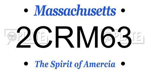 2CRM63 Massachusetts License Plate