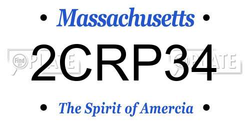 2CRP34 Massachusetts License Plate