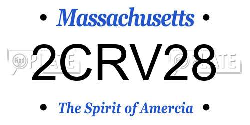 2CRV28 Massachusetts License Plate