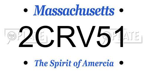 2CRV51 Massachusetts License Plate