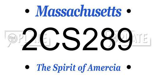 2CS289 Massachusetts License Plate