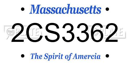 2CS3362 Massachusetts License Plate