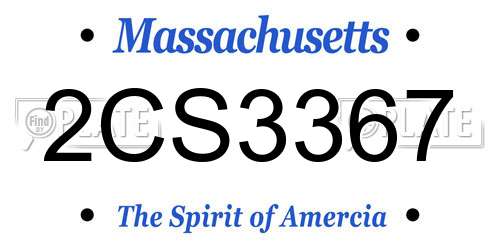 2CS3367 Massachusetts License Plate