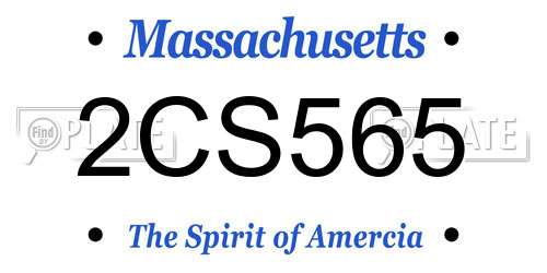2CS565 Massachusetts License Plate