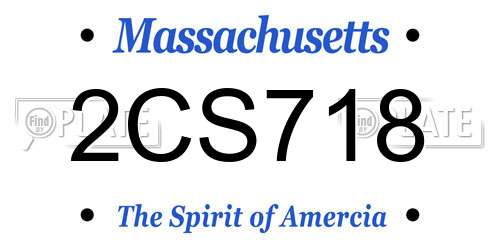 2CS718 Massachusetts License Plate