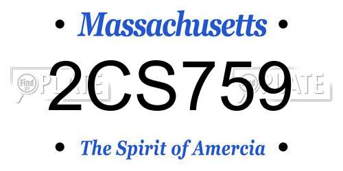 2CS759 Massachusetts License Plate