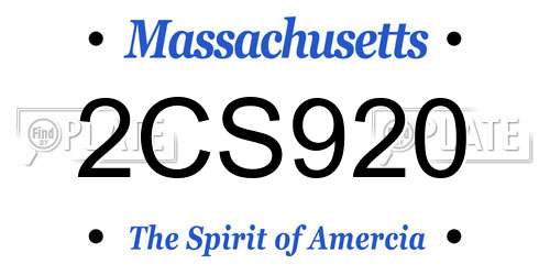 2CS920 Massachusetts License Plate