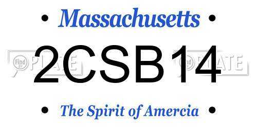 2CSB14 Massachusetts License Plate