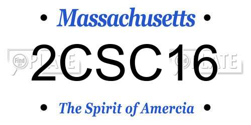 2CSC16 Massachusetts License Plate
