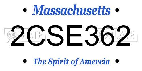 2CSE362 Massachusetts License Plate