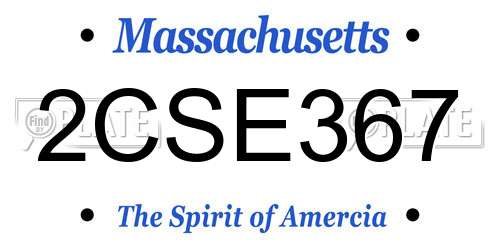 2CSE367 Massachusetts License Plate