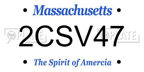 2CSV47 Massachusetts License Plate