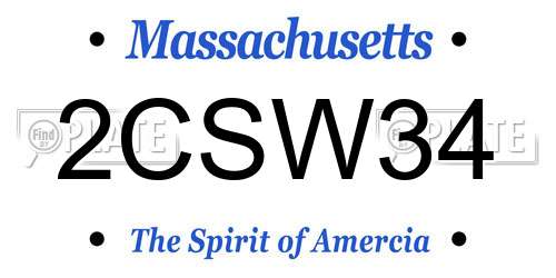 2CSW34 Massachusetts License Plate
