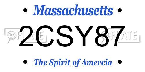 2CSY87 Massachusetts License Plate