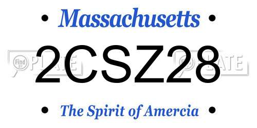 2CSZ28 Massachusetts License Plate