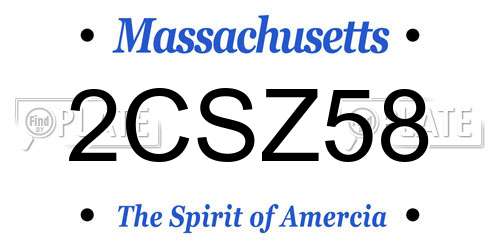 2CSZ58 Massachusetts License Plate