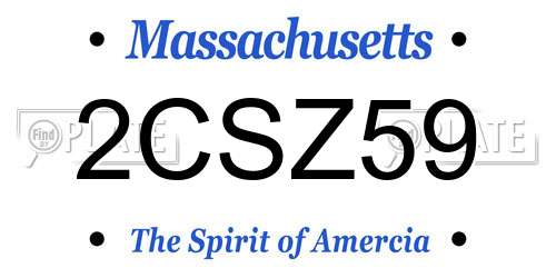 2CSZ59 Massachusetts License Plate