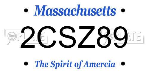 2CSZ89 Massachusetts License Plate