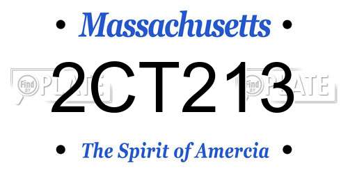 2CT213 Massachusetts License Plate