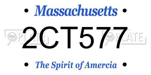 2CT577 Massachusetts License Plate