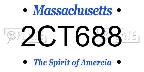 2CT688 Massachusetts License Plate