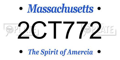 2CT772 Massachusetts License Plate