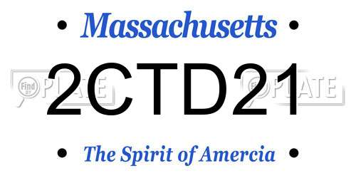 2CTD21 Massachusetts License Plate