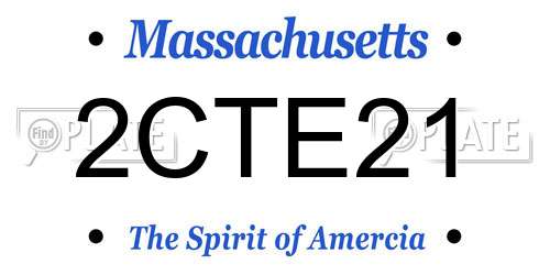 2CTE21 Massachusetts License Plate