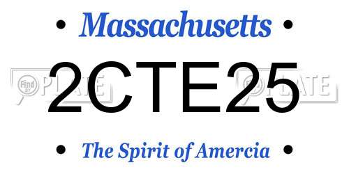 2CTE25 Massachusetts License Plate