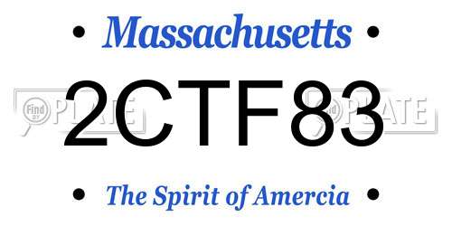 2CTF83 Massachusetts License Plate