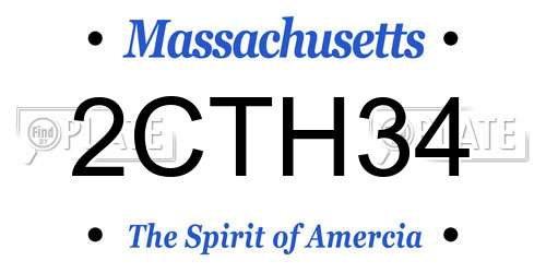 2CTH34 Massachusetts License Plate