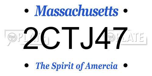 2CTJ47 Massachusetts License Plate