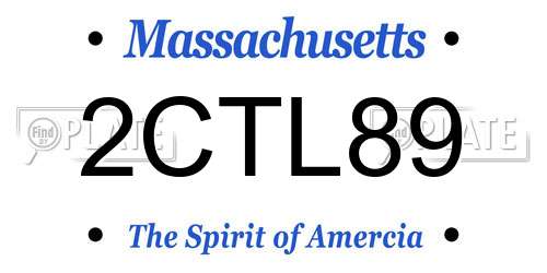 2CTL89 Massachusetts License Plate