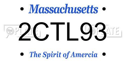 2CTL93 Massachusetts License Plate