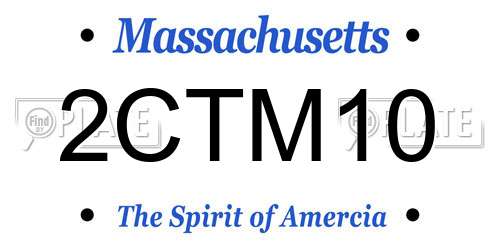 2CTM10 Massachusetts License Plate