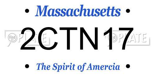 2CTN17 Massachusetts License Plate