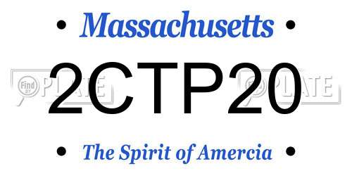 2CTP20 Massachusetts License Plate