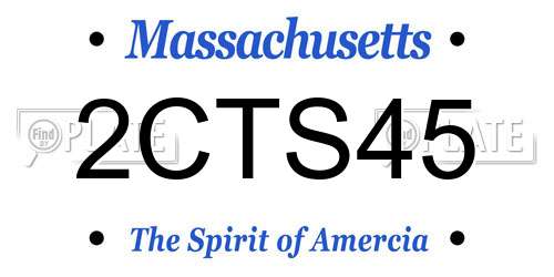 2CTS45 Massachusetts License Plate